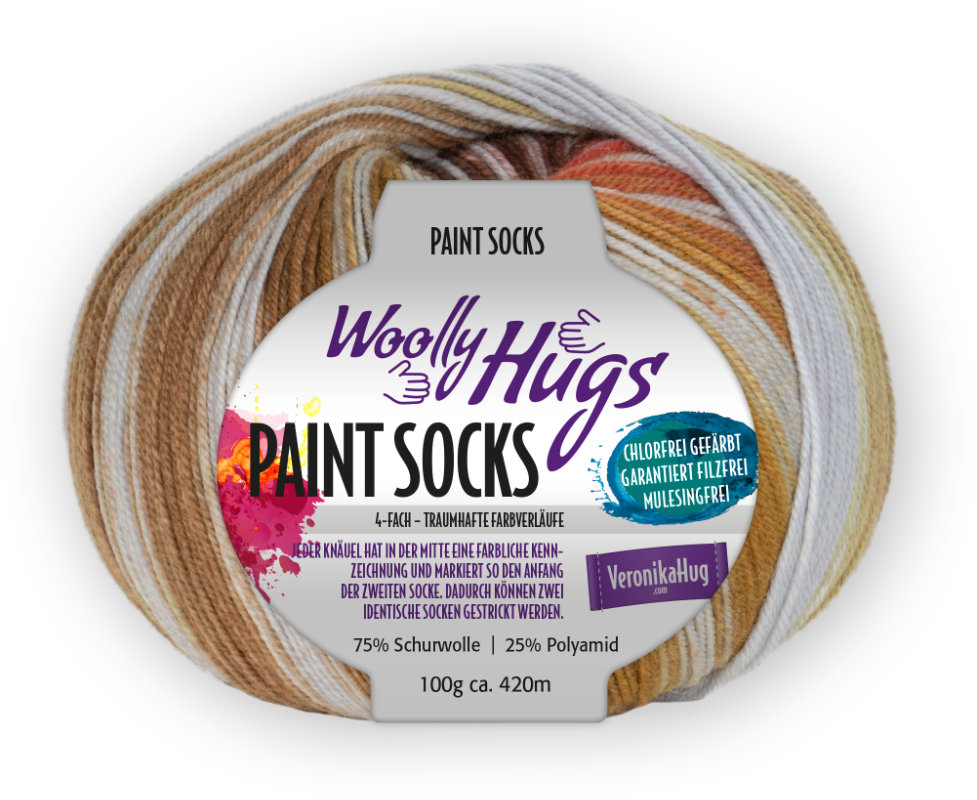 Paint Socks von Woolly Hugs 0202 - curry / braun