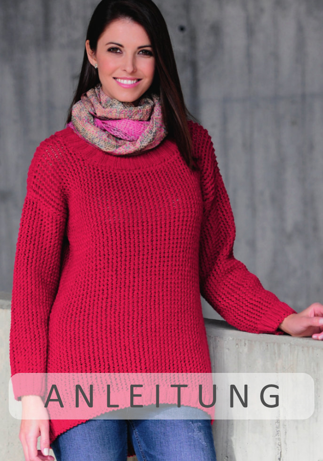 Strukturpullover mit Rückenschlitz | Einzelanleitung + Wolle Timona Linie 110  | Stricken | ONline