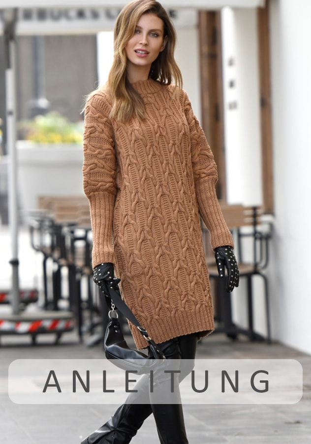 Kleid im Zopfmuster | Einzelanleitung + Wolle Starwool Linie 4  | Stricken | ONline