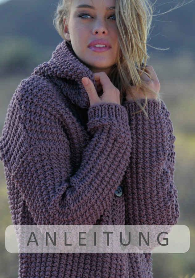 Strukturjacke mit Kapuze | Einzelanleitung + Wolle Montego Linie 55  | Stricken | ONline