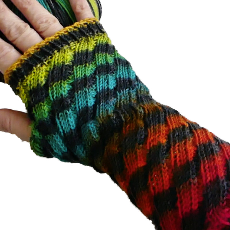 Armstulpe Harlekin | Anleitungsvideo + Wolle Paint Socks  | Stricken | Sylvie Rasch