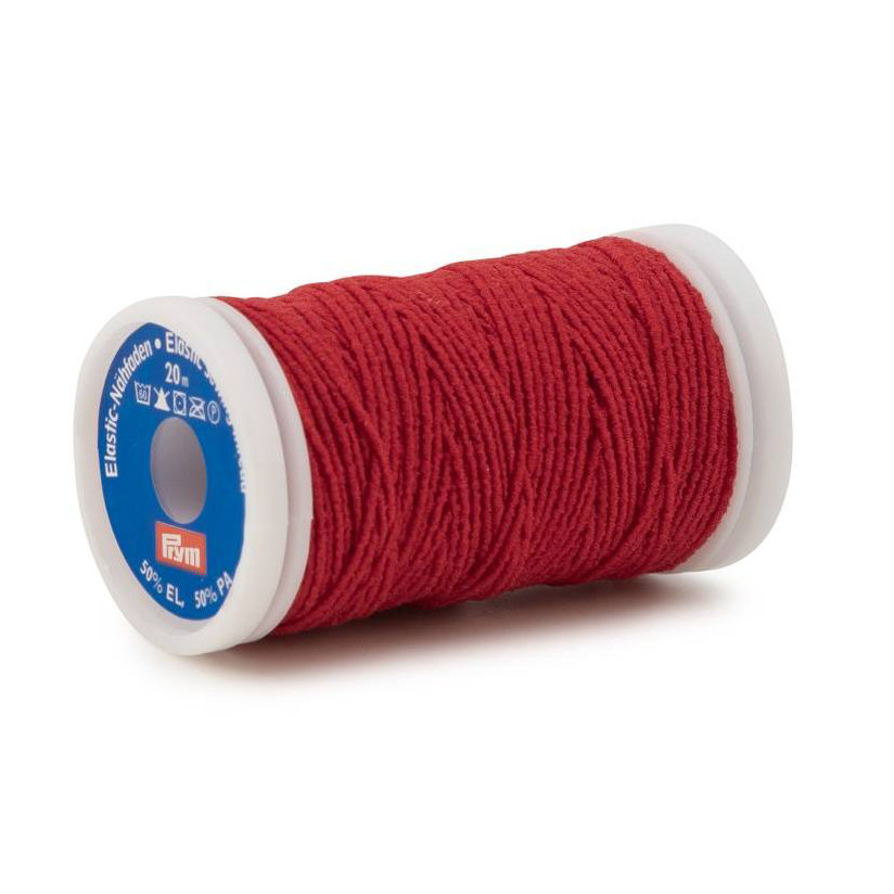 Elastic-Nähfaden 0,5 mm zum Einstricken von Prym 0019 - rot