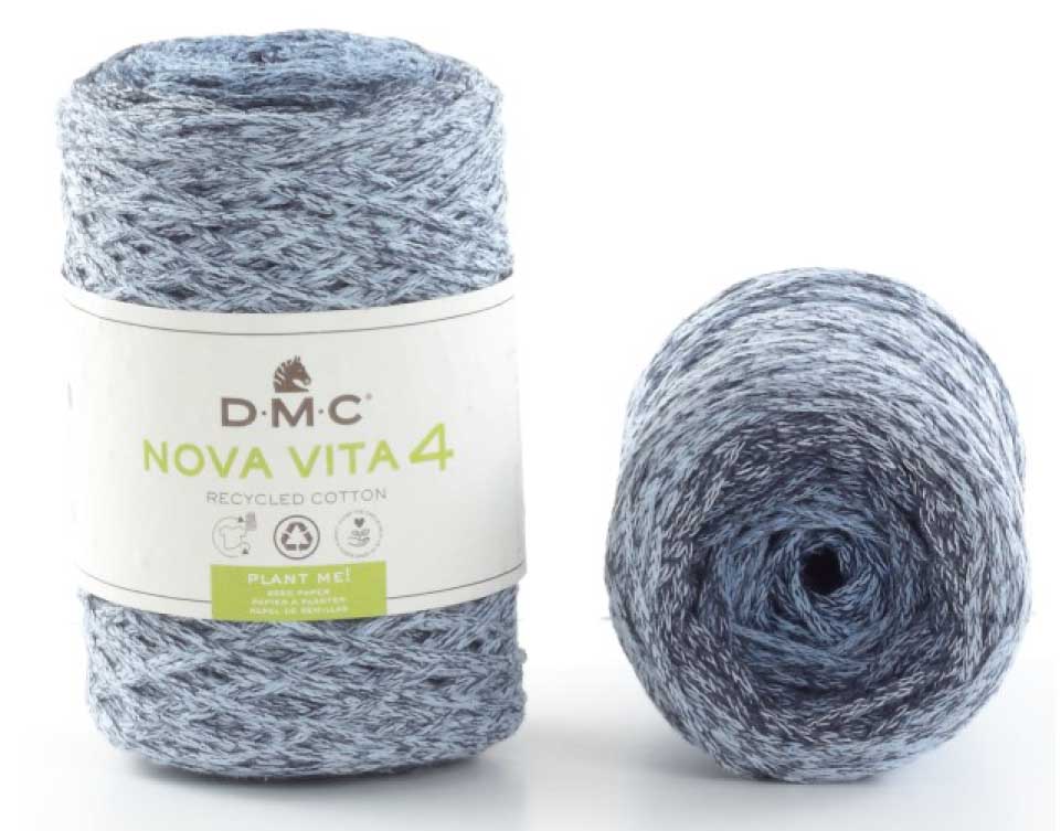 Nova Vita 4 Color Häkel- Makramee und Strickgarn von DMC 0177 - blau