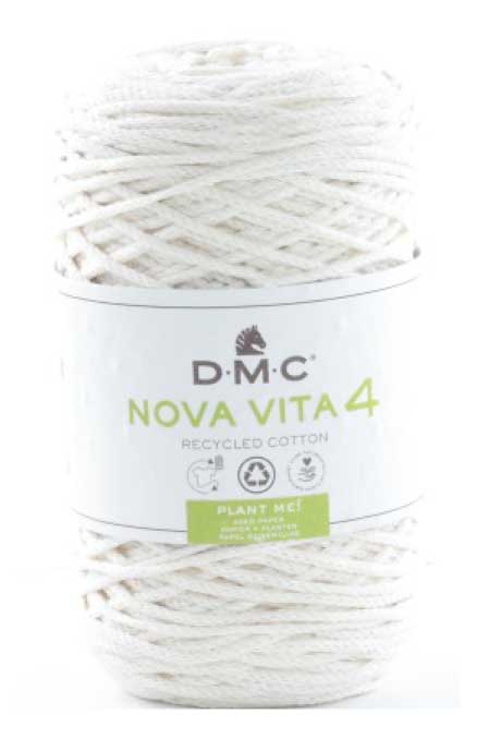 Eco Vita 4 Häkel- Makramee und Strickgarn von DMC 0001 - creme