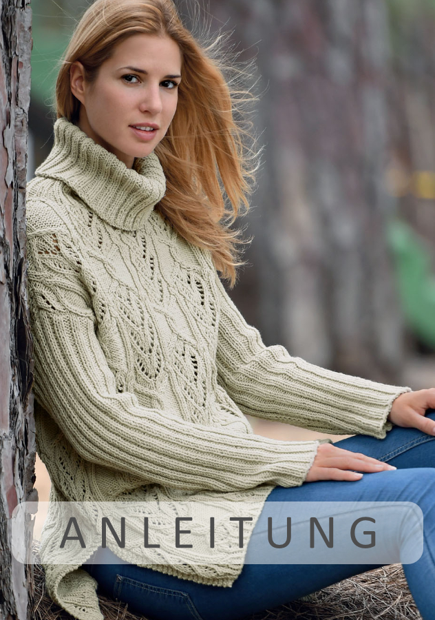 Ajourzopfpullover | Einzelanleitung + Wolle Timona Linie 110  | Stricken | ONline