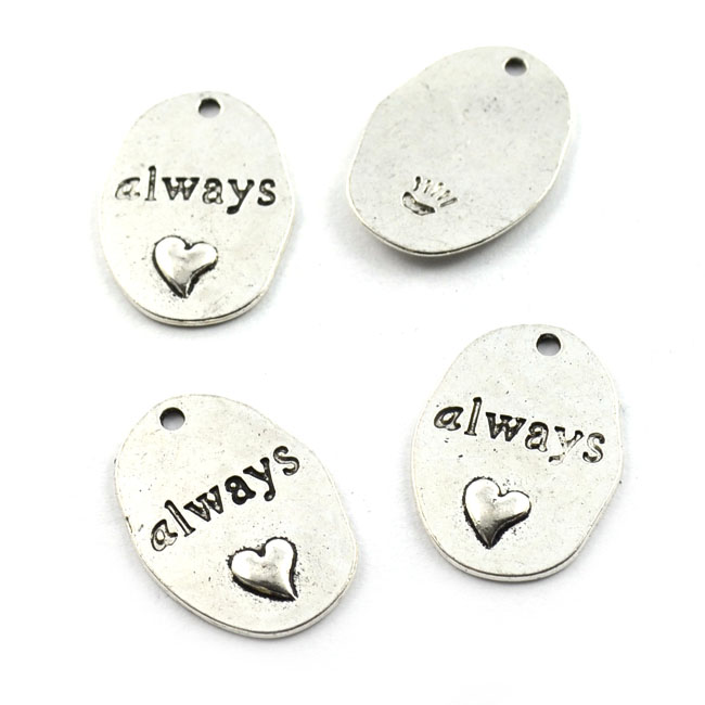 Pin Herz Antik-Silber (25 x 18mm) Always