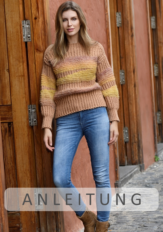 Materialmix-Pullover | Anleitung als PDF | Stricken | ONline