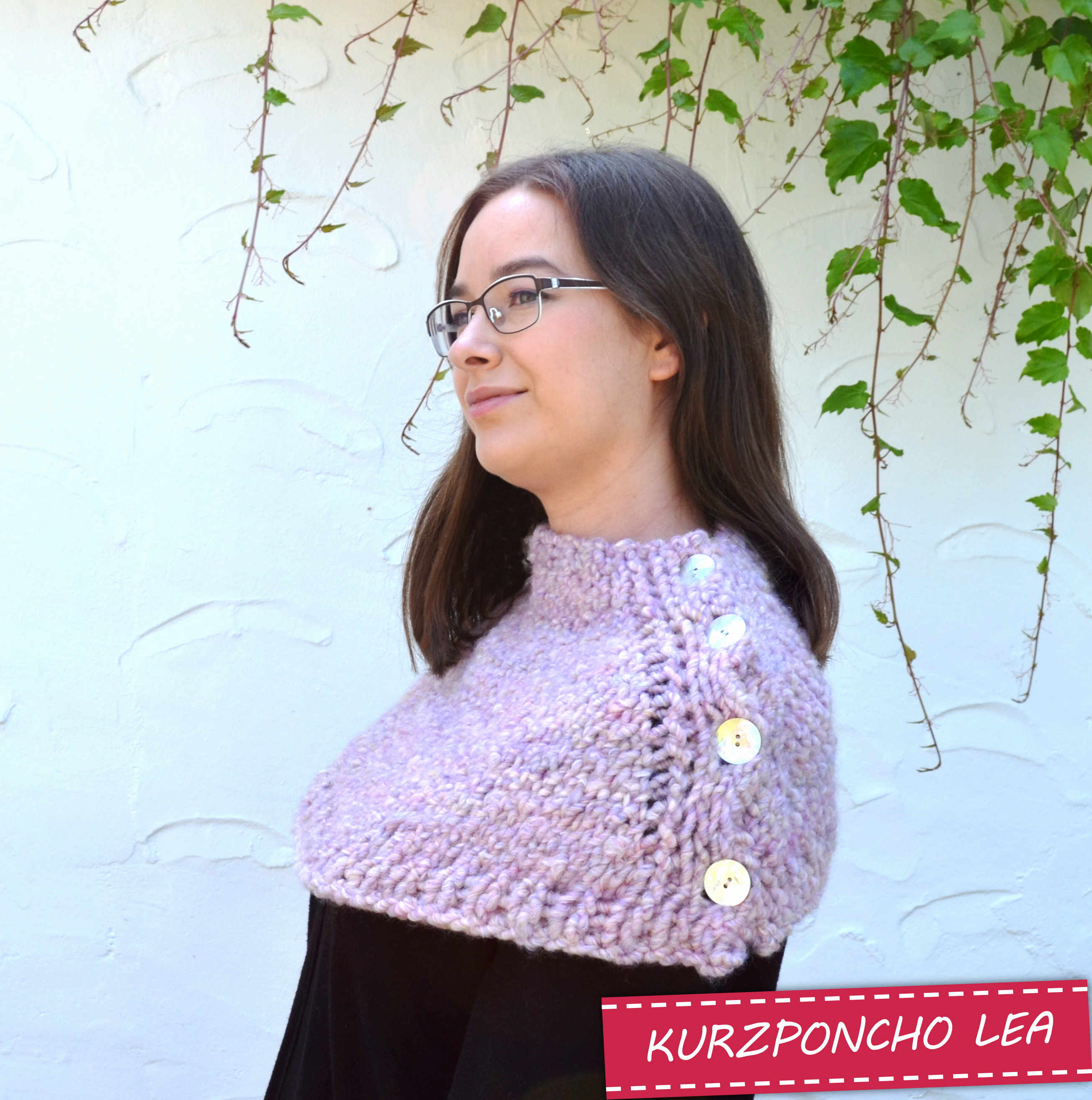 Kurzponcho Lea | Einzelanleitung + Wolle Urtica Linie 451 | Stricken