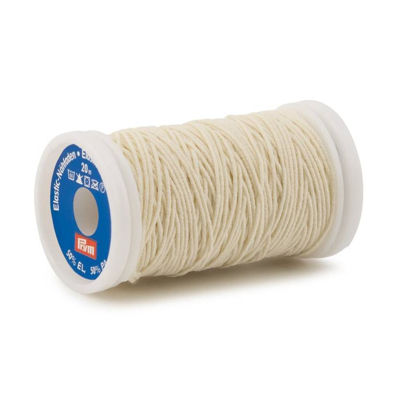 Elastic-Nähfaden 0,5 mm zum Einstricken von Prym 0013 - rohweiß