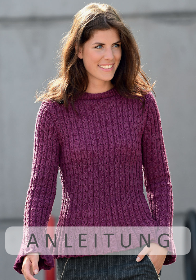 Zopfpullover | Einzelanleitung + Wolle Timona Linie 110  | Stricken | ONline