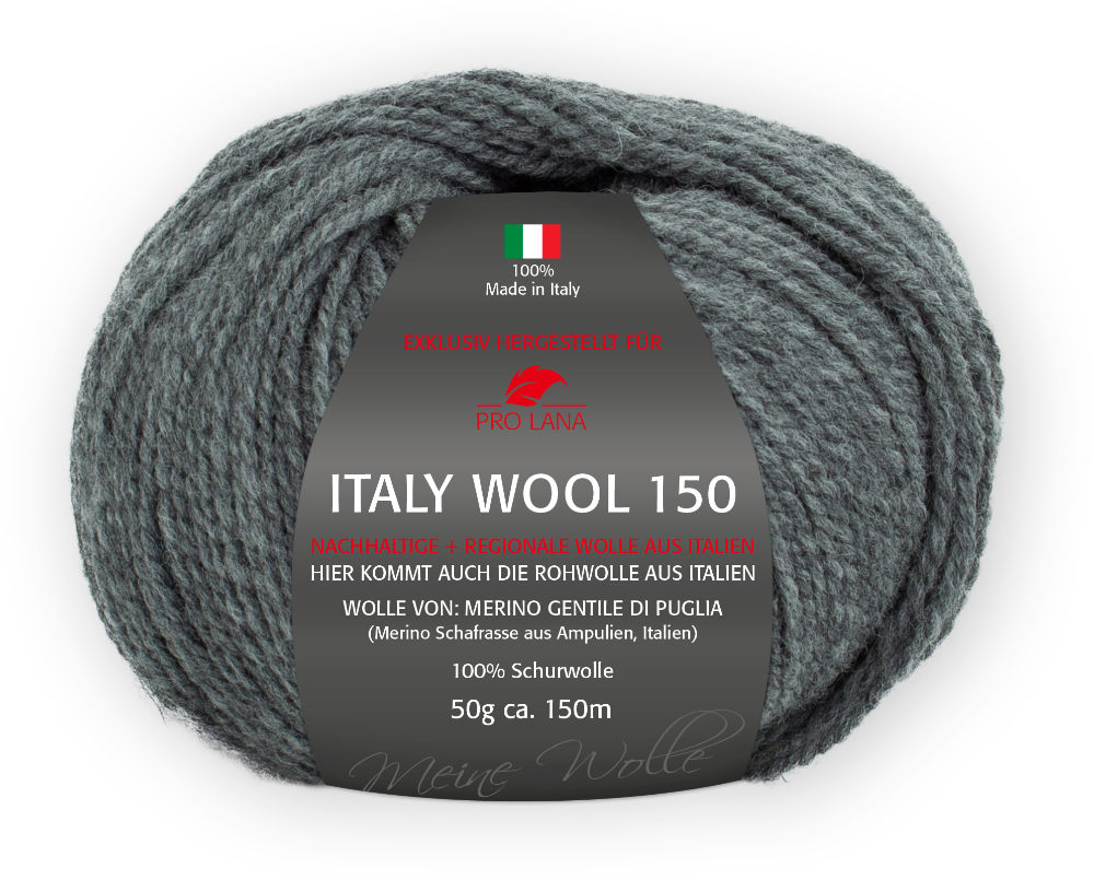 Italy Wool 150 von Pro Lana 0195 - dunkelgrau meliert