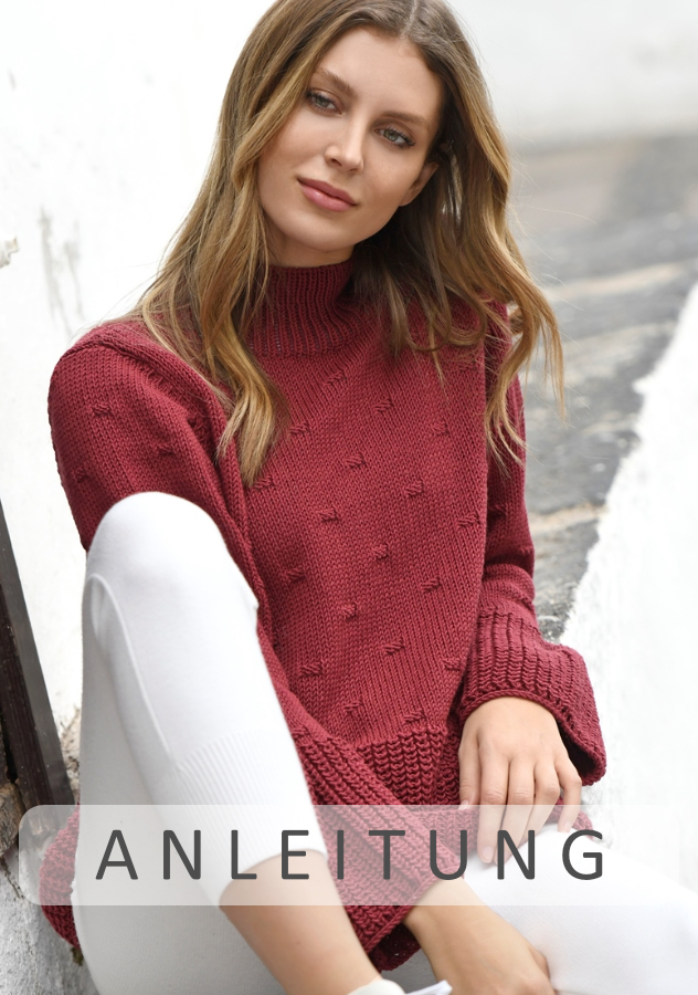 Pullover mit Patenbündchen | Einzelanleitung + Wolle Timona Linie 110  | Stricken | ONline