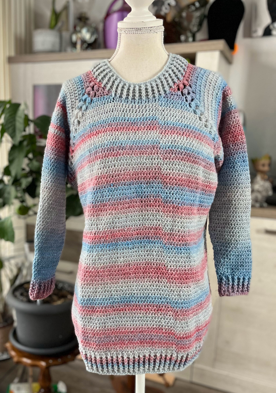 Häkel-Pullover Raglano | Anleitung + Wolle Fano Fino Linie 59  | Häkeln | Sylvie Rasch