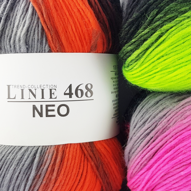 Neo Linie 468 *Aktion* (5 Knäuel Mindestabnahme) von ONline 0104 - neon blau/schwarz/grau