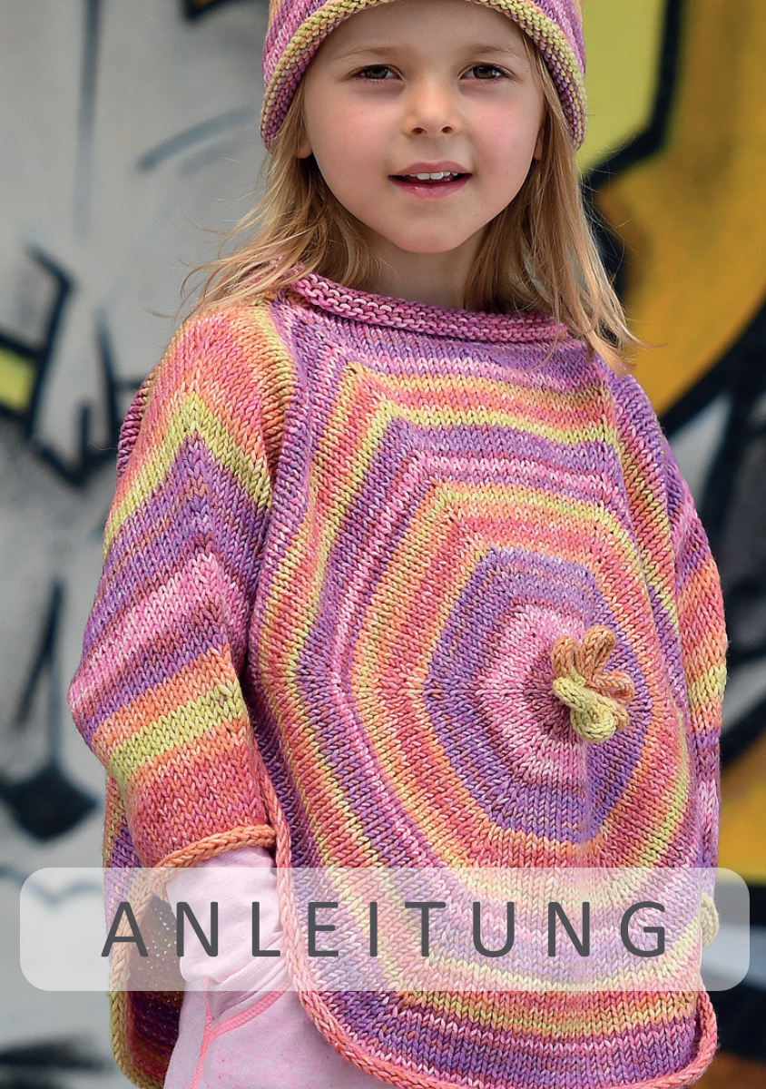 Sechseck-Ponchopulli | Einzelanleitung + Wolle Timona Linie 110 Design Color  | Stricken | ONline