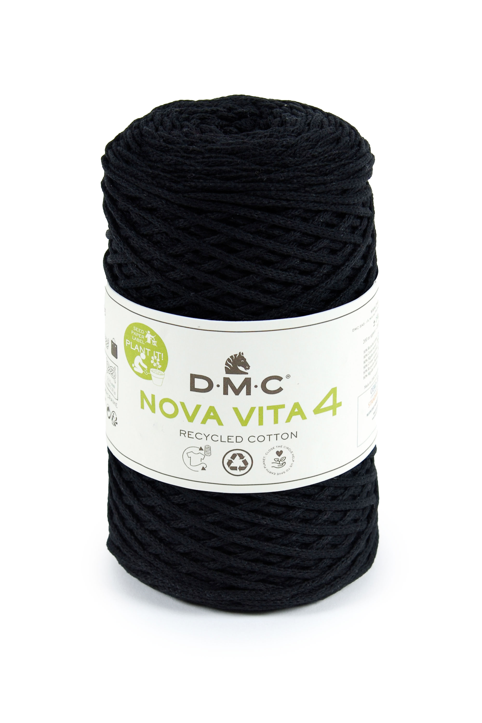 Eco Vita 4 Häkel- Makramee und Strickgarn von DMC 0072 - schwarz