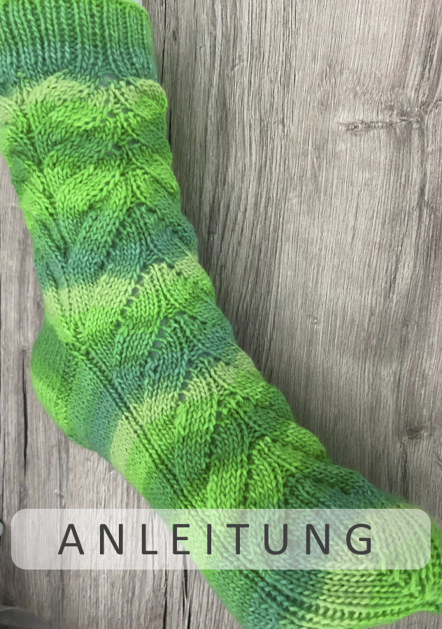 Socke Blattling | Einzelanleitung + Wolle Street Design-Color Linie 12  | Stricken | Sylvie Rasch